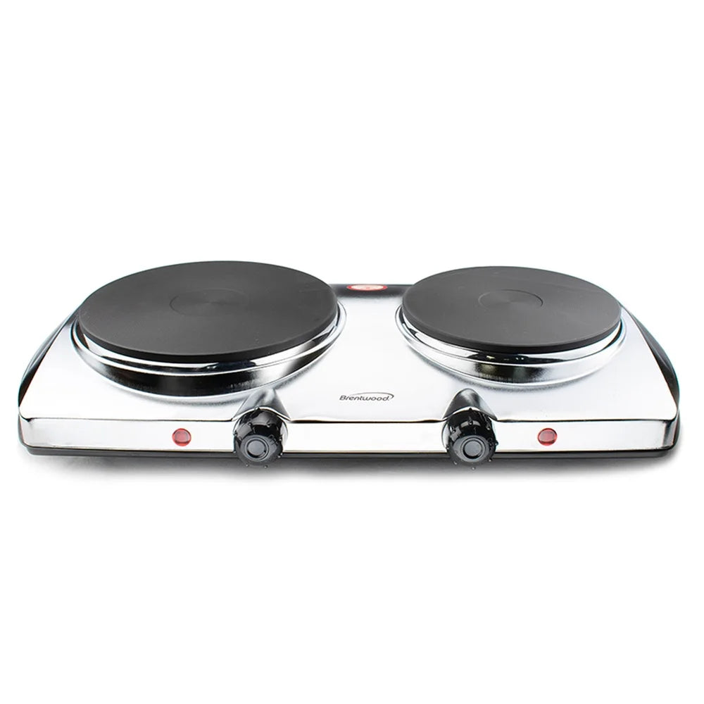 XMSJ Electric Dual Burner Hot Plate 1440W Temp Control