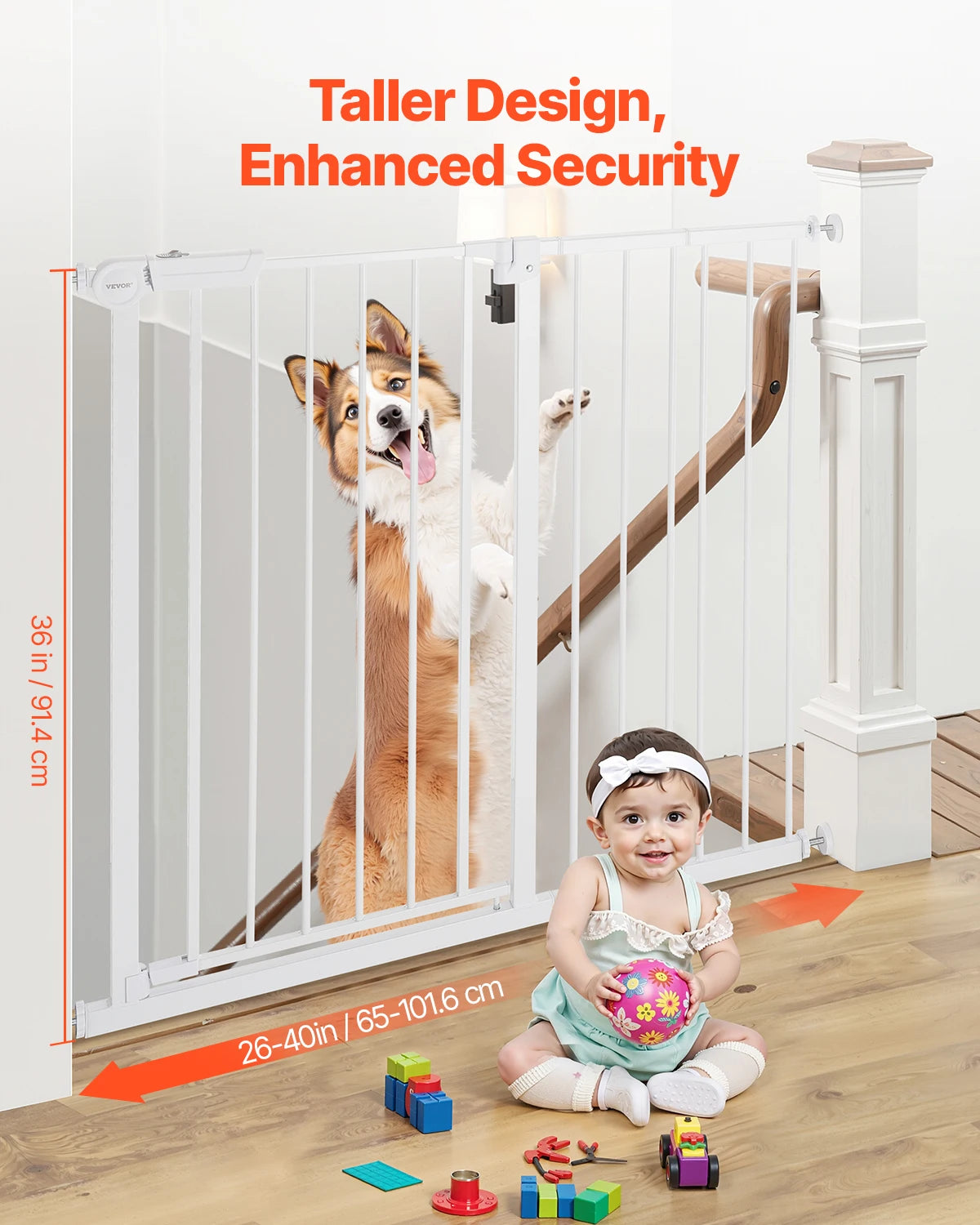 SucceBuy Baby Gate Walk Through Security Gate For Pets