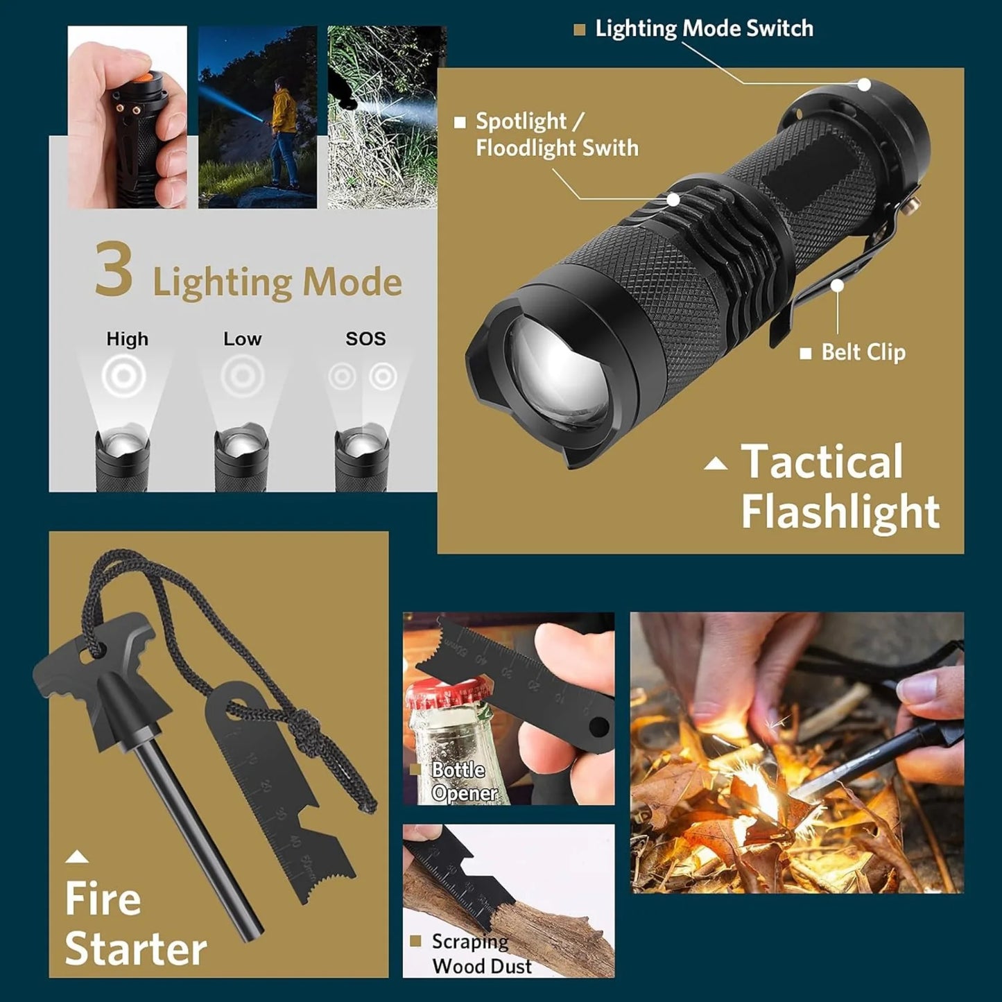 Essential 13 in 1 Survival Pack for Outdoor Adventures