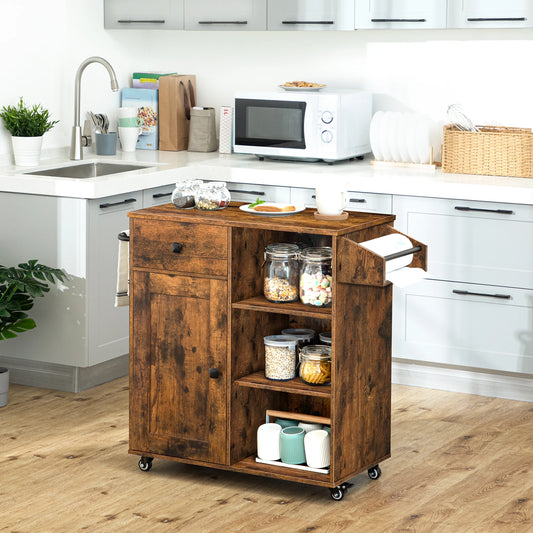 HOOBRO Kitchen Island Storage Cabinet With Drawer Cart