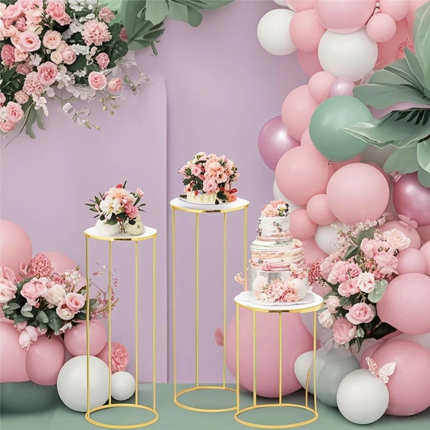 Zhejiang Metal Cylinder Plant Stand Set For Weddings