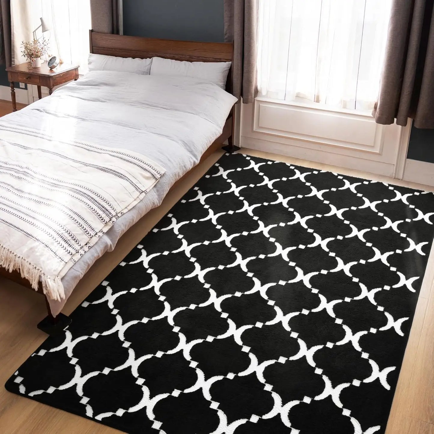 Soft Geometric Memory Foam Area Rug for Living Room