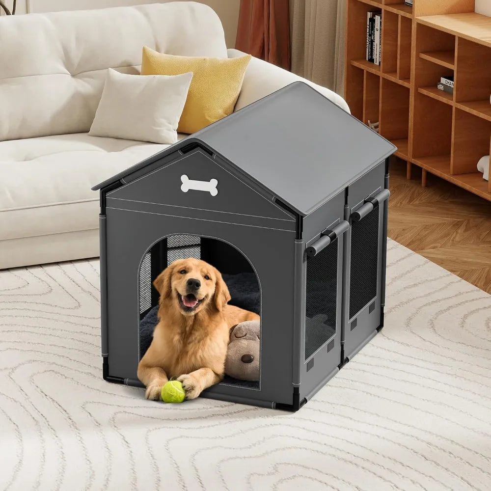 Indoor Dog House Kennel Bed Mat With Cushion For Pets
