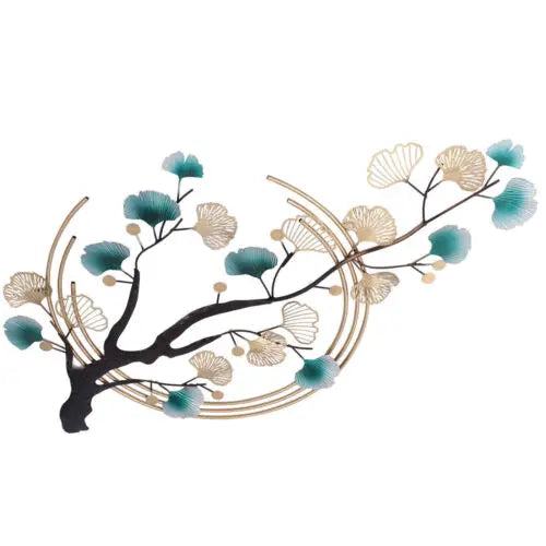 3D Ginkgo Leaf Metal Wall Art for Home Decoration