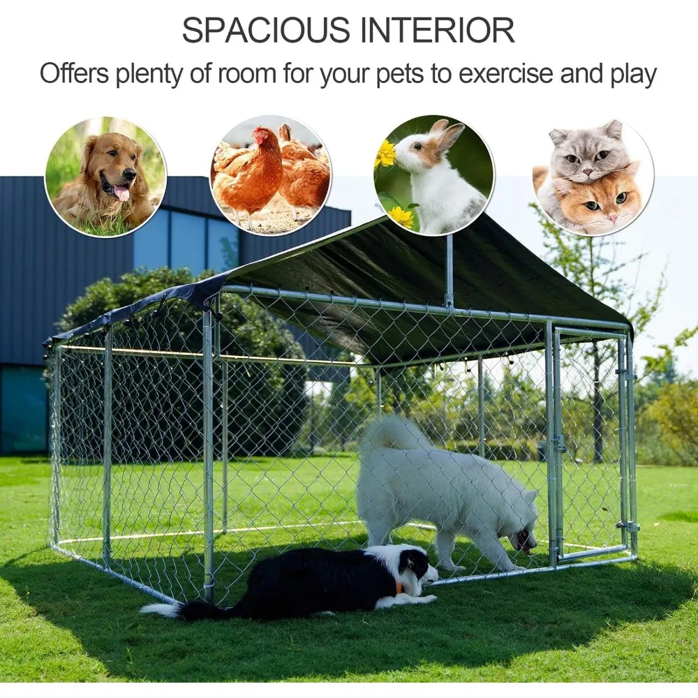 MKDKK Outdoor Heavy Duty Dog Playpen Kennel With Secure Lock