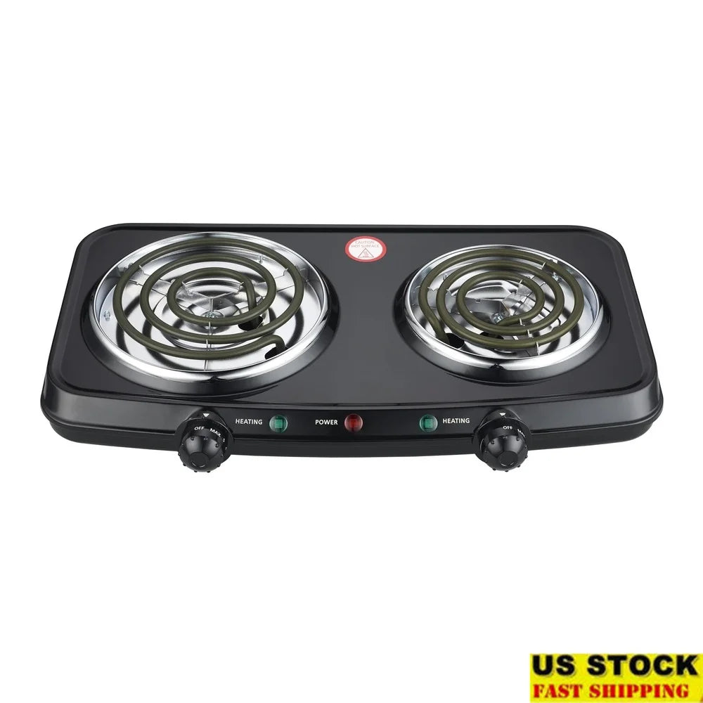 XMSJ Portable Double Burner Hot Plate 1800W Electric