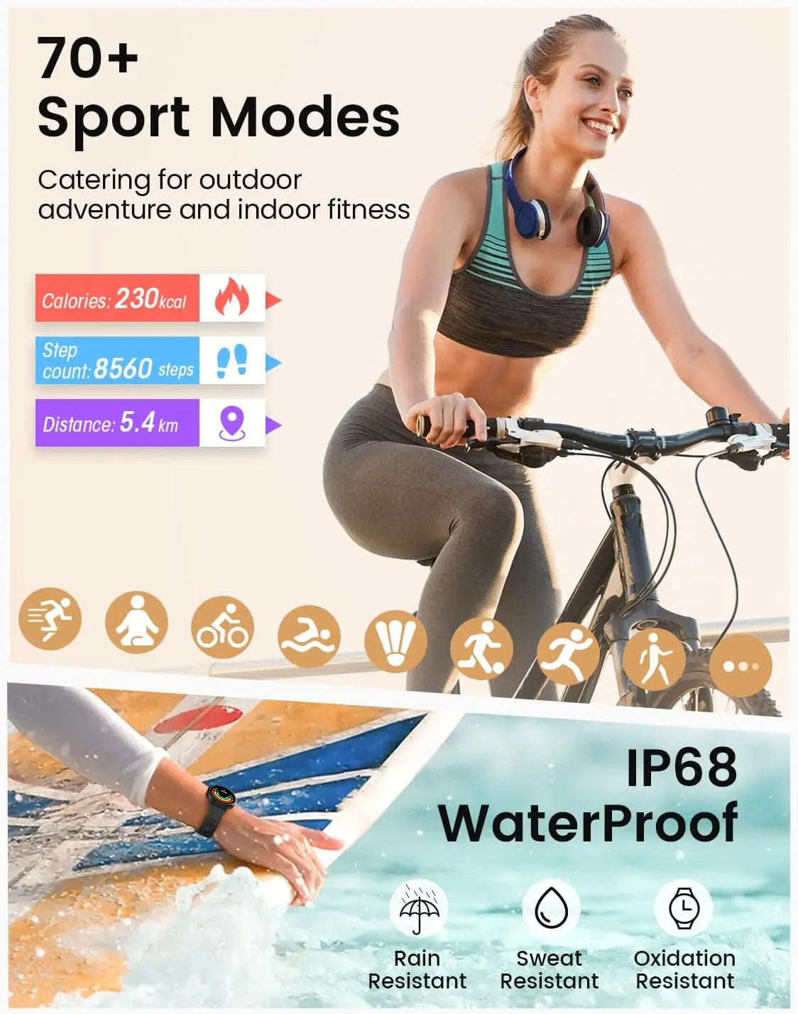 Smartwatch for Women with Health Tracking and Custom Watch Faces