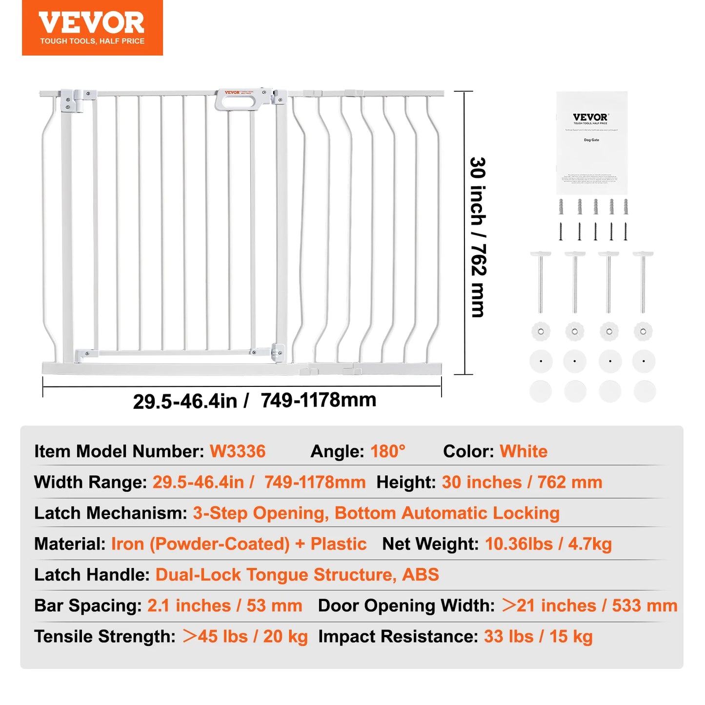 SucceBuy Baby Gate Walk Through Security Gate For Pets