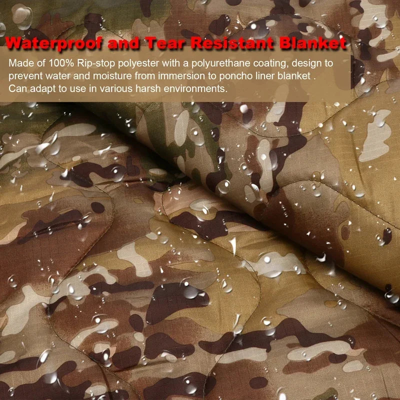 Tactical Camouflage Poncho Liner Blanket for Outdoor Adventures
