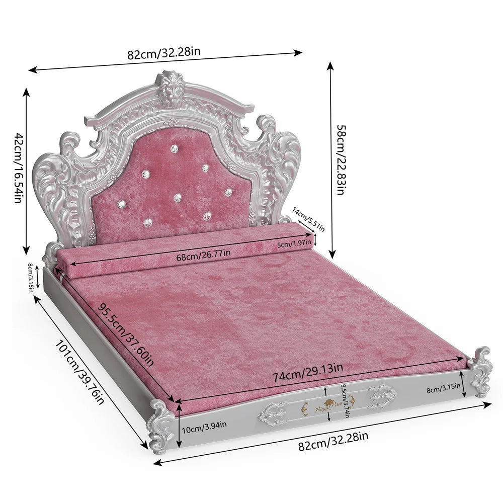 BORWARTCN Large Dog Bed With Headboard Velvet Sofa Comfort