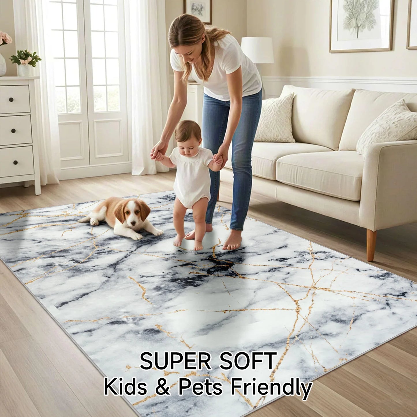 Fluffy Modern Flannel Area Rug for Home Decor