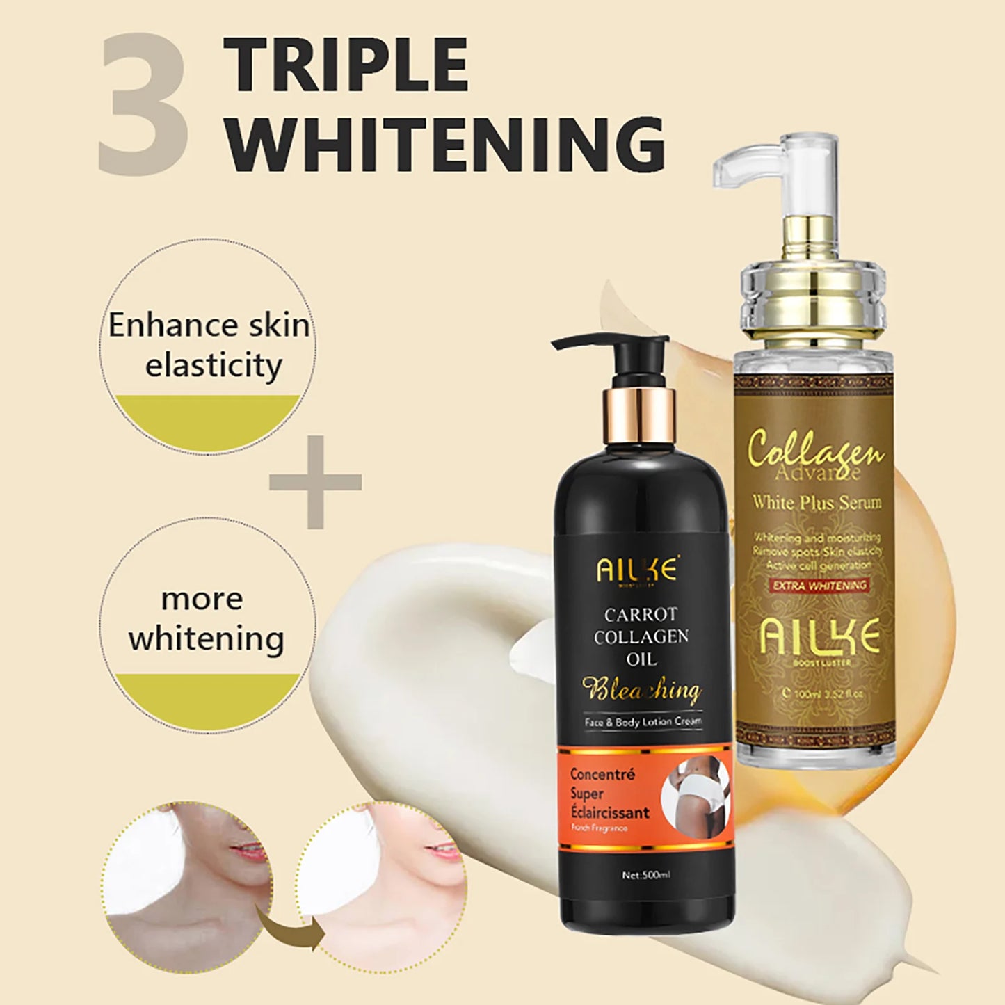 AILKE Skin Whitening Serum For Face And Body With Collagen
