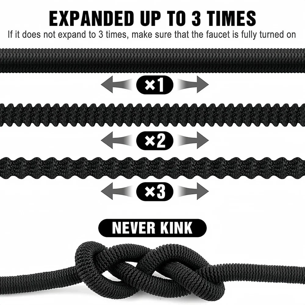 Expandable Garden Hose Kit for Lawn and Car Washing