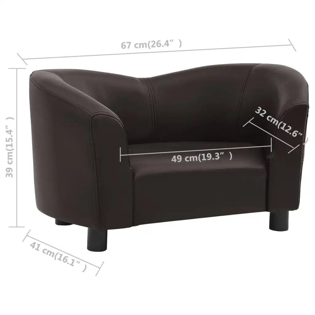 TOPINCNCN Dog Sofa Bed For Residential Use Faux Leather