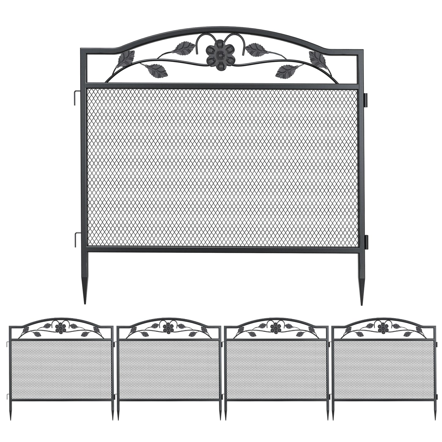 BINGOPAW 5 Panel Dog Playpen Outdoor Heavy Metal Fence