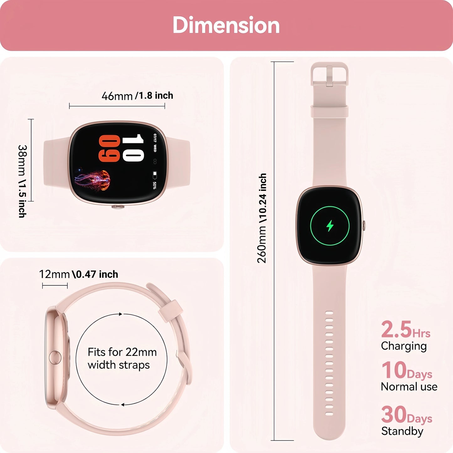 Smart Fitness Watch with Sleep Tracking and Activity Monitoring