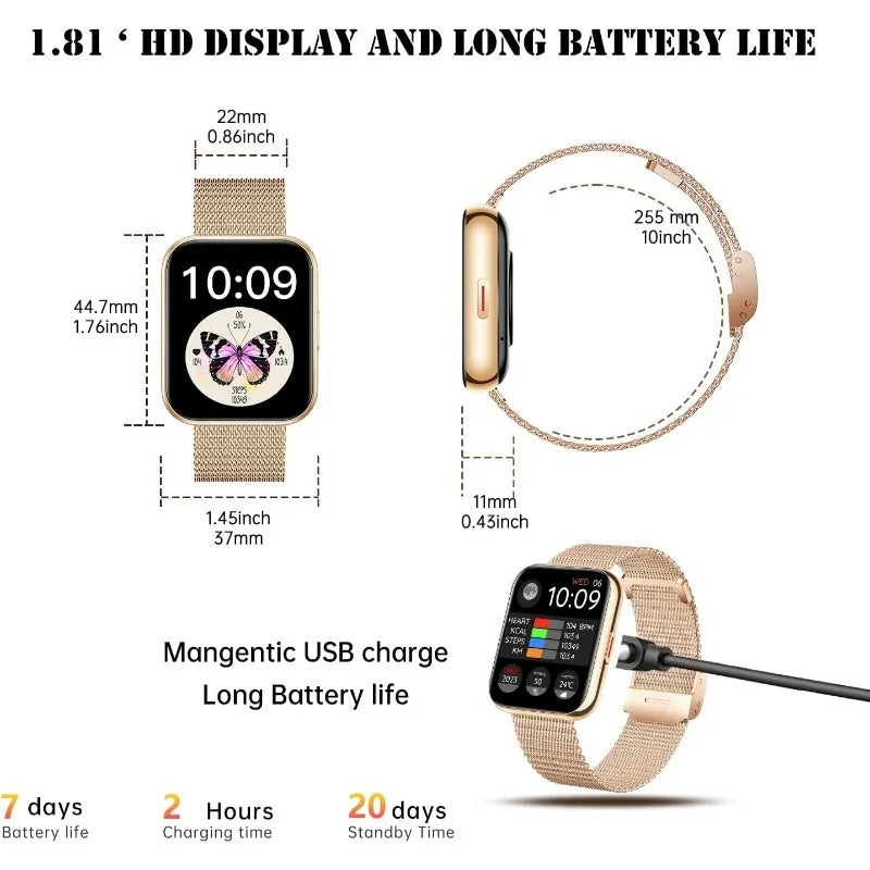 AI Voice Smart Watch for Women with Call Functionality