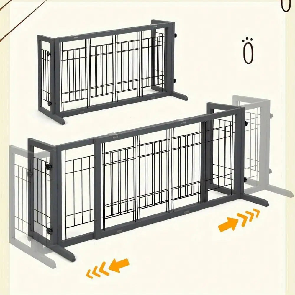 Freestanding Foldable Wire Pet Gate for Puppies and Dogs