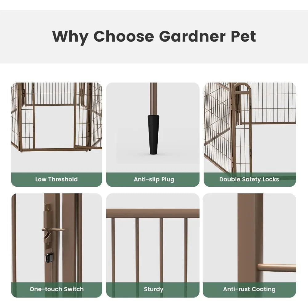 RBXCH Foldable Dog Playpen Indoor Outdoor Exercise Yard