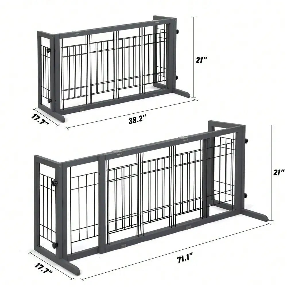 Freestanding Foldable Wire Pet Gate for Puppies and Dogs