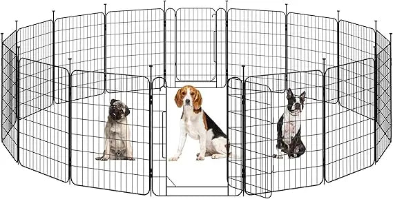 Dog Playpen Foldable Indoor Outdoor With Door 16 Panels