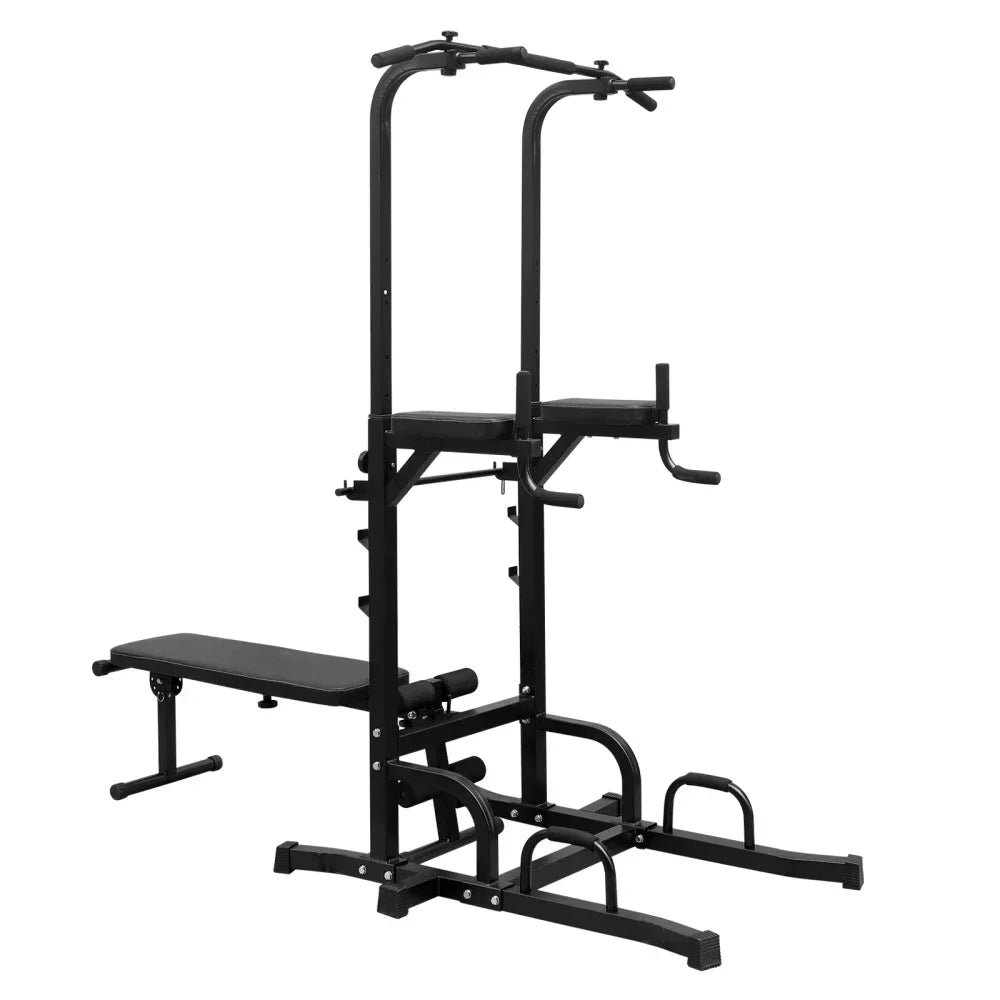 Power Tower Dip Station with Adjustable Bench for Strength Training