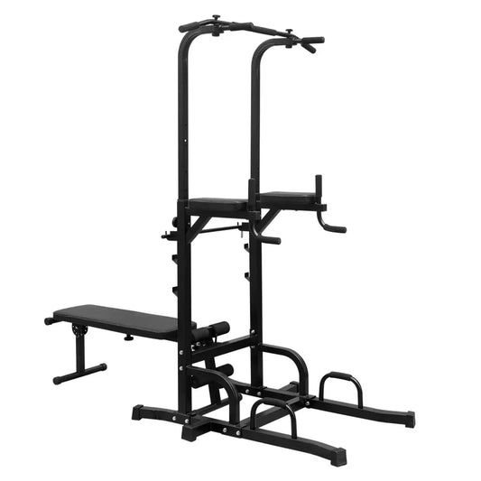 Power Tower Dip Station with Adjustable Bench for Strength Training