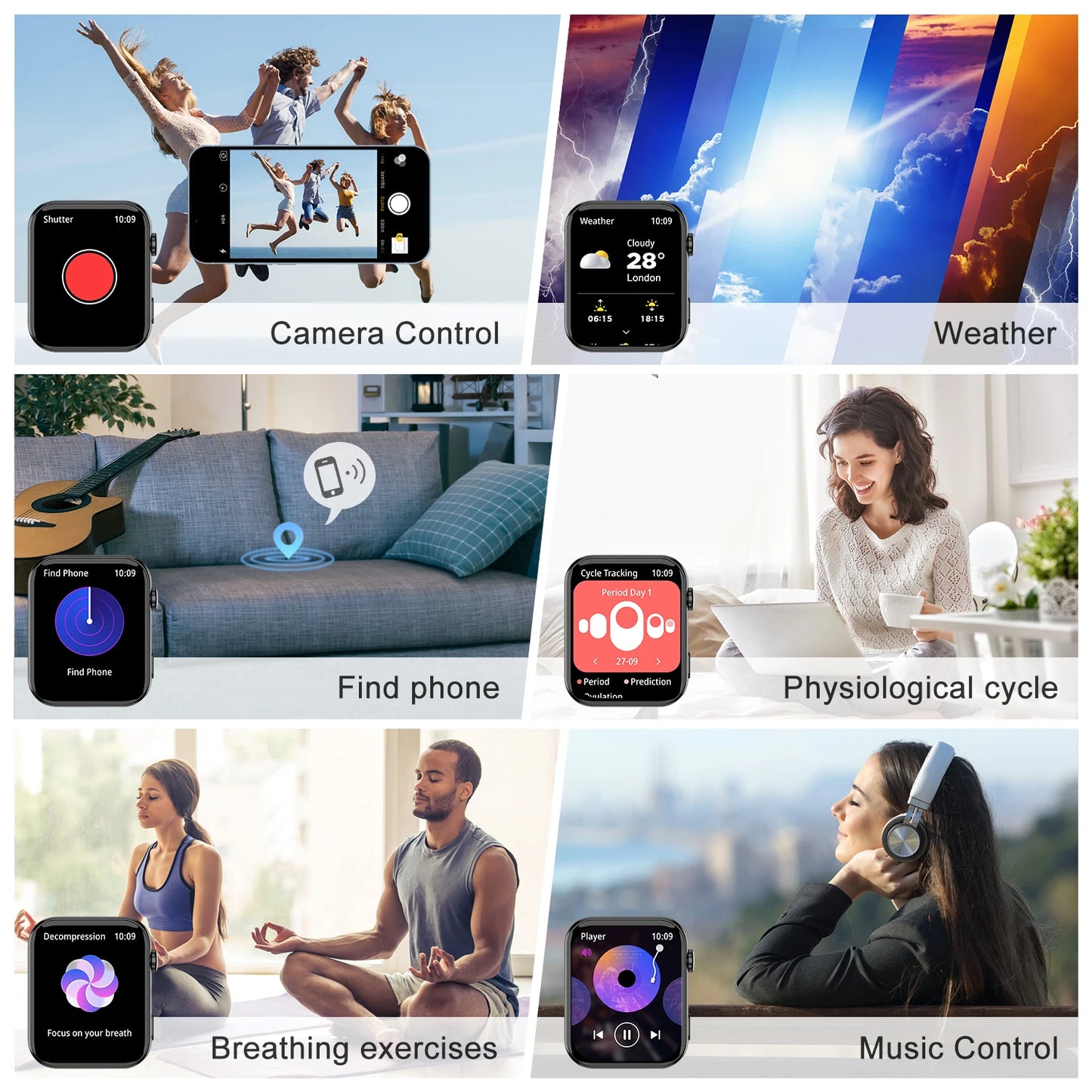 IOWODO Bluetooth Smartwatch R30 Max with LED Flashlight