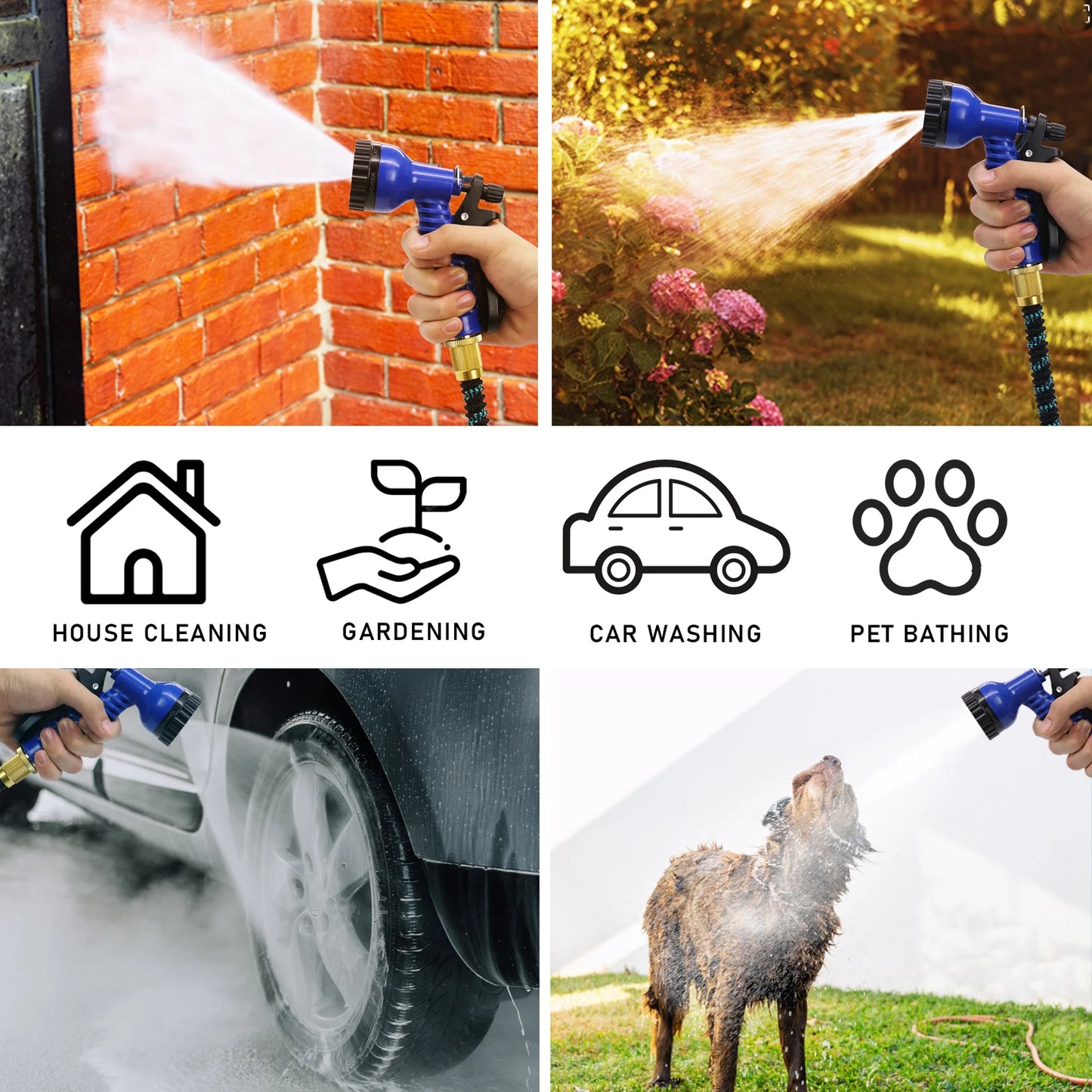 GardenJoy Expandable Garden Hose with 7 Function Spray Nozzle