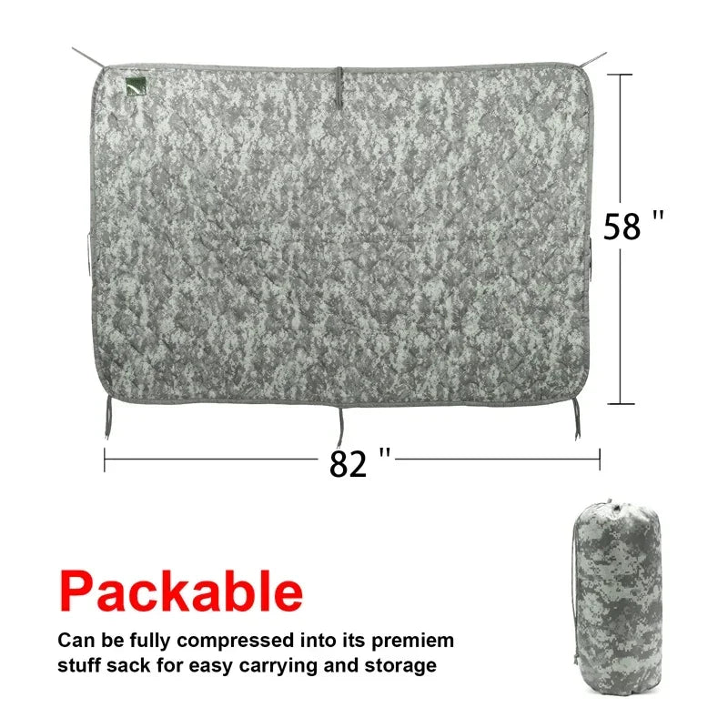 Tactical Camouflage Poncho Liner Blanket for Outdoor Adventures