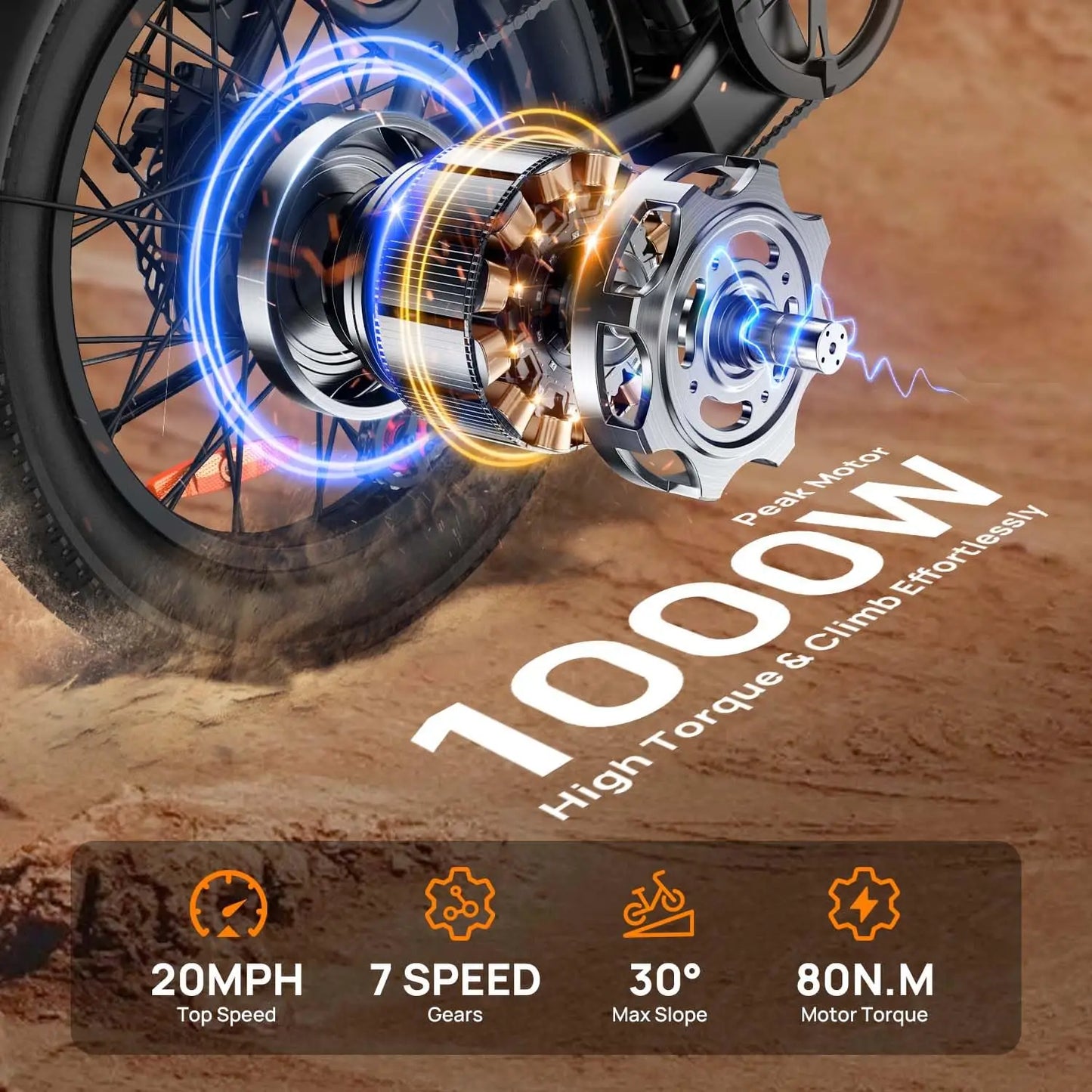 URLIFE Off Road Electric Bike 1000W 48V Battery Pack