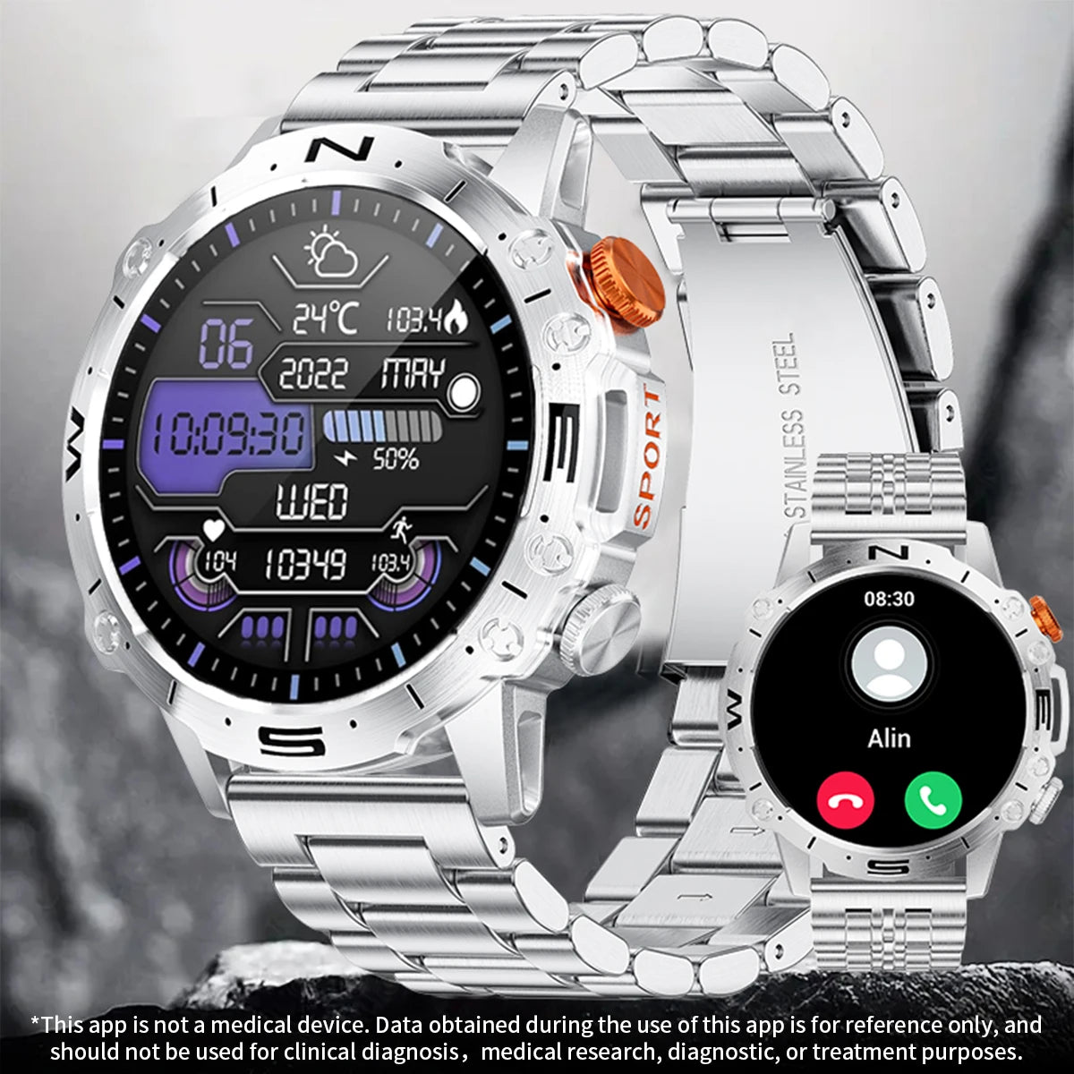 LIGE Bluetooth Call Smart Watch for Men with AMOLED Screen