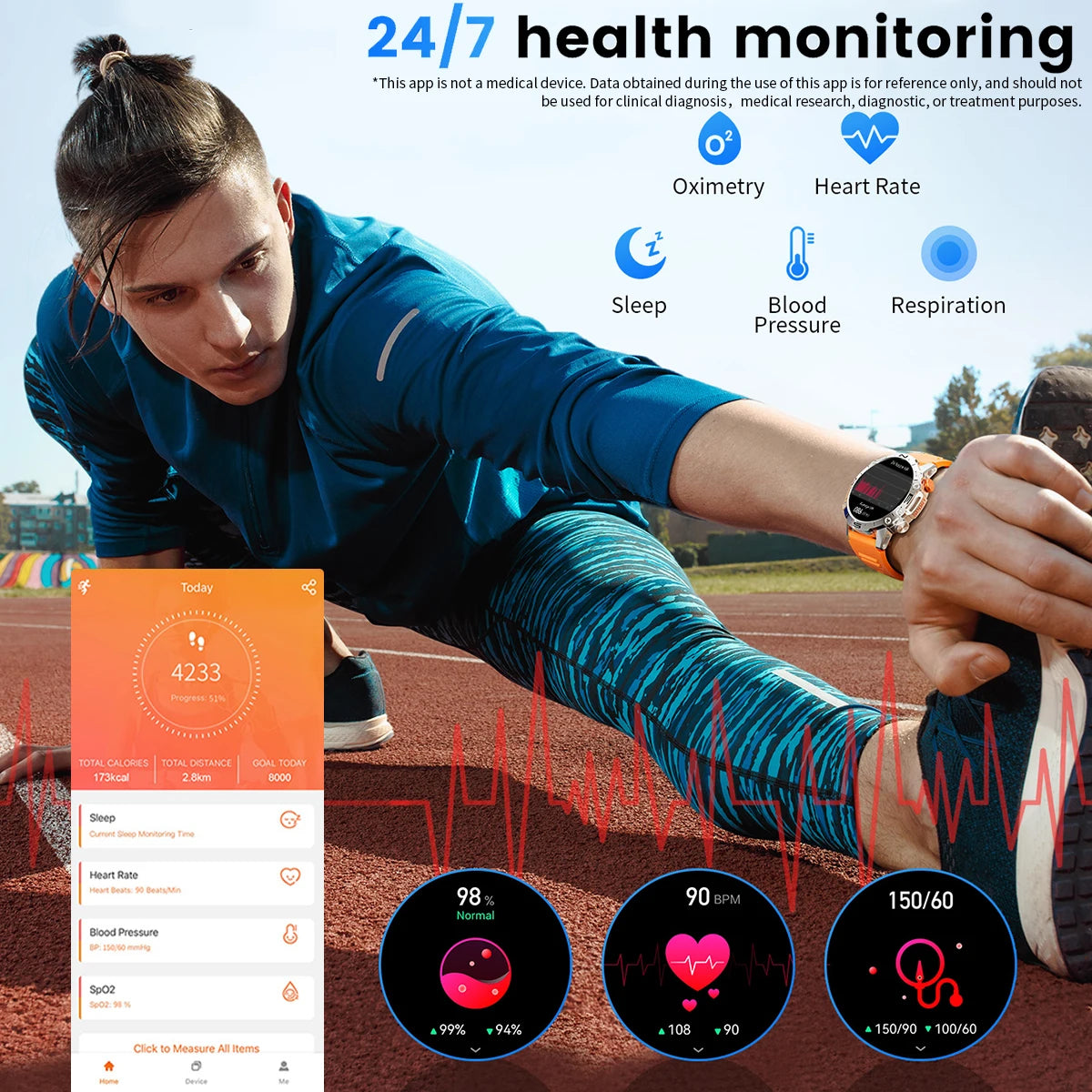 LIGE Bluetooth Call Smart Watch for Men with AMOLED Screen
