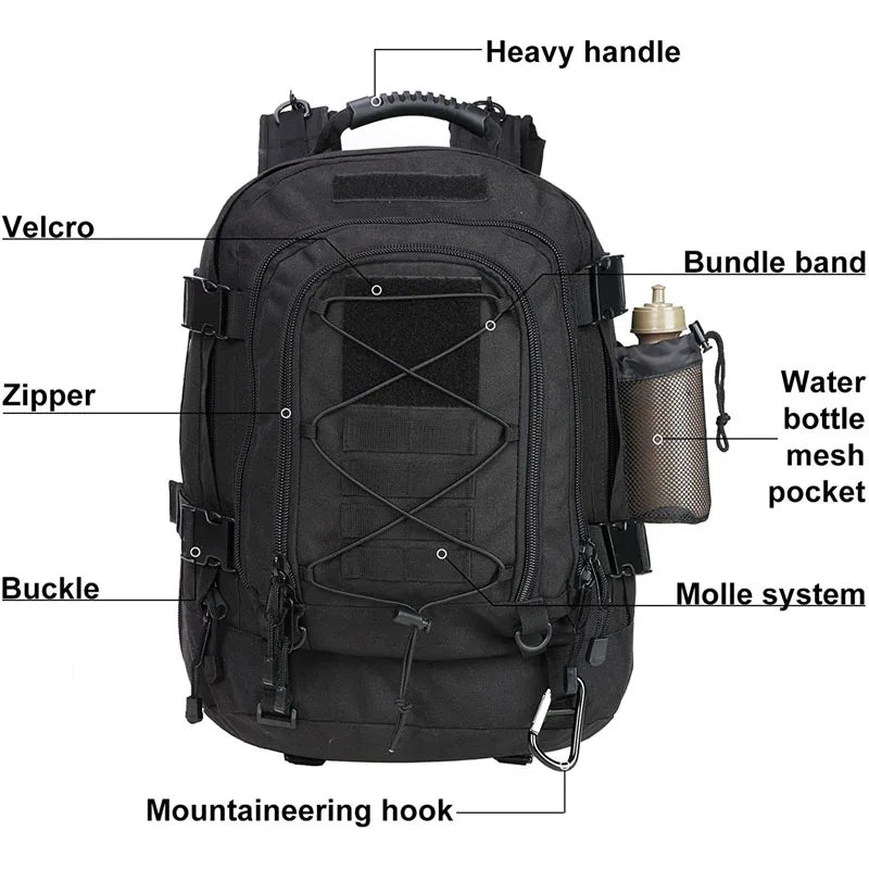 LQARMY Tactical Backpack Molle Assault Rucksack Outdoor