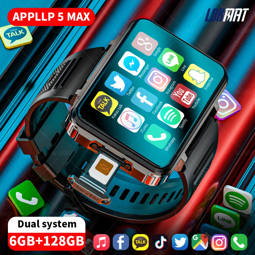 LOKMAT Android Smartwatch 4G Phone Dual Camera Flashlight