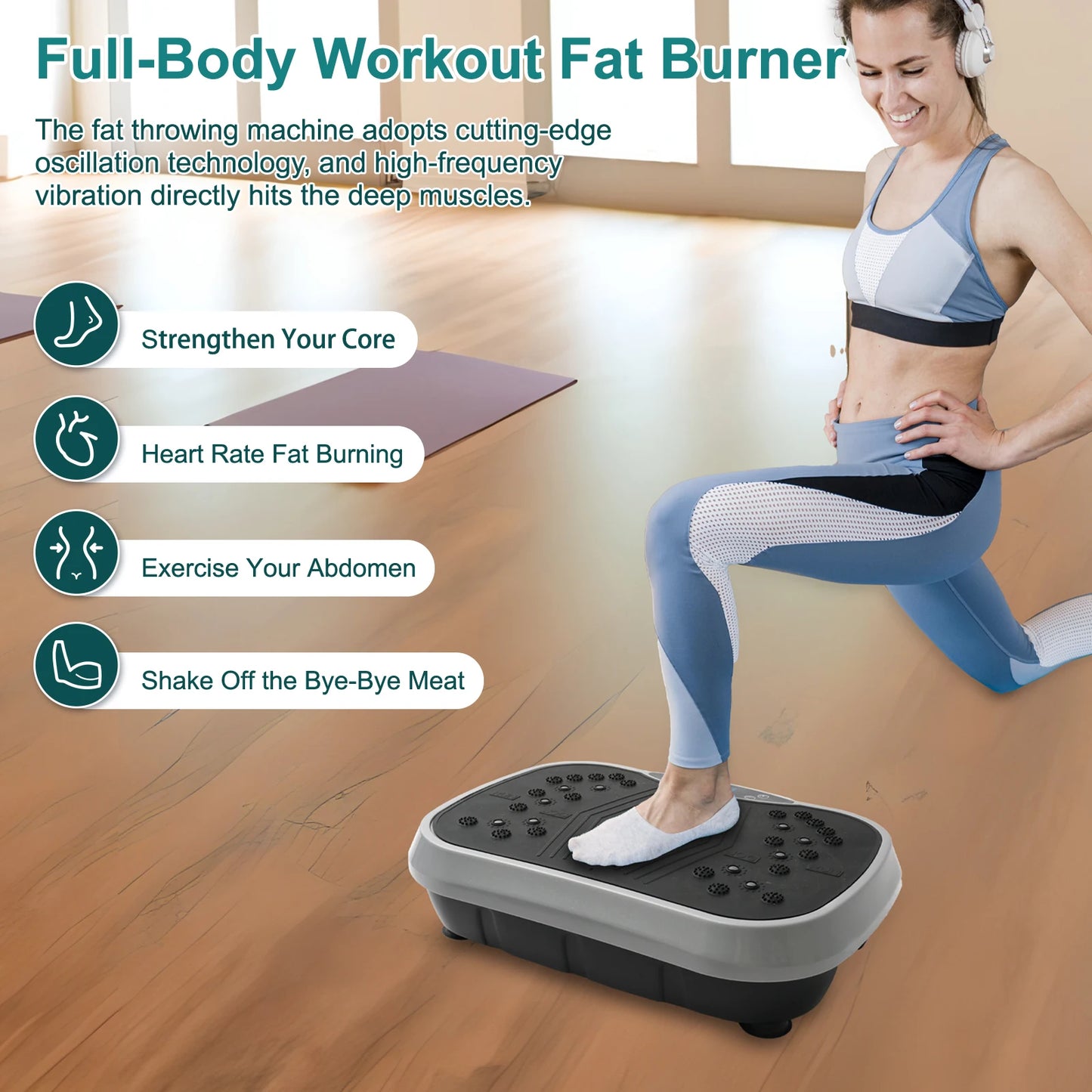 H Vibration Plate Exercise Machine For Fat Burning Workout