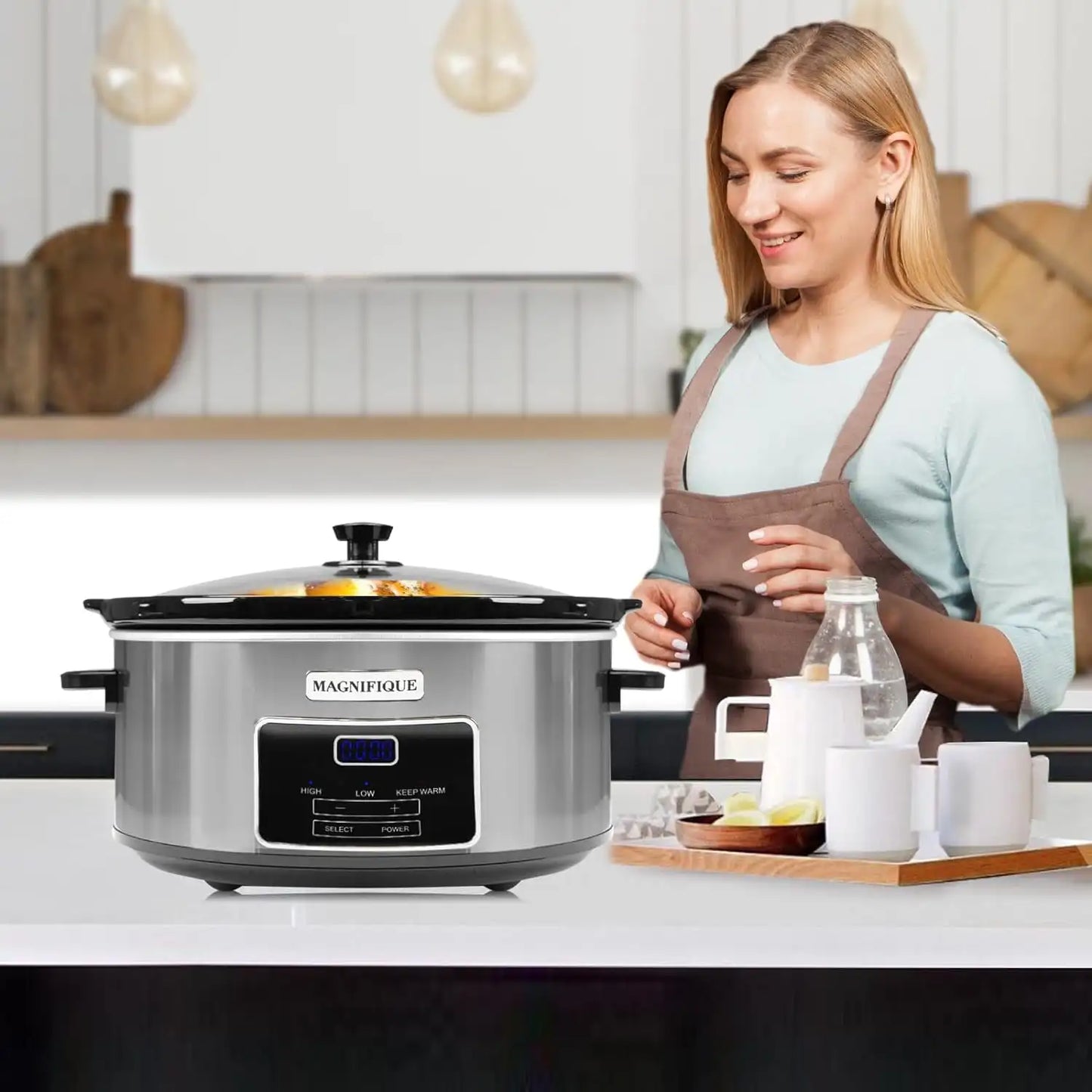 Iosn Programmable Slow Cooker With Keep Warm Digital Timer