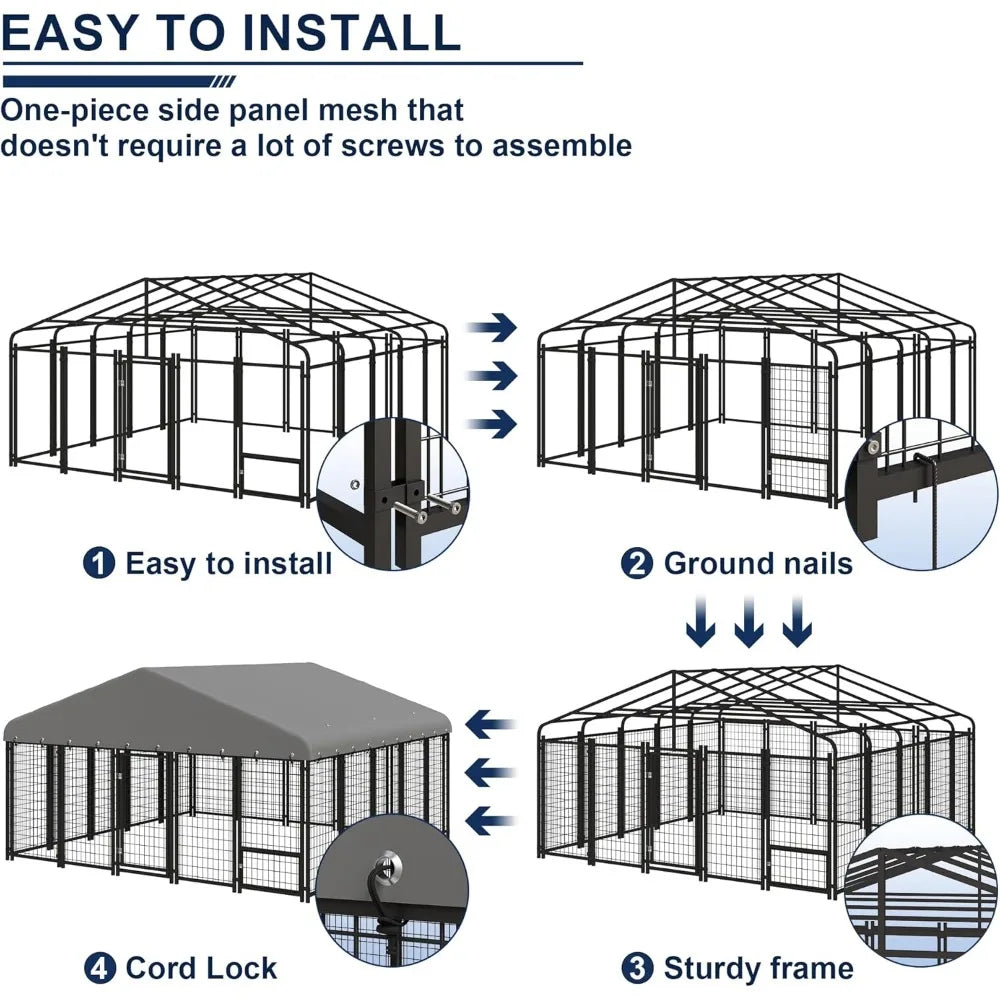 Hignconcerned Heavy Duty Outdoor Dog Kennel With Lock