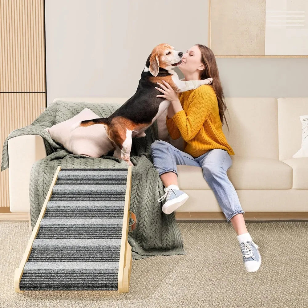 Portable Dog Ramp With Seven Adjustable Heights Non Slip