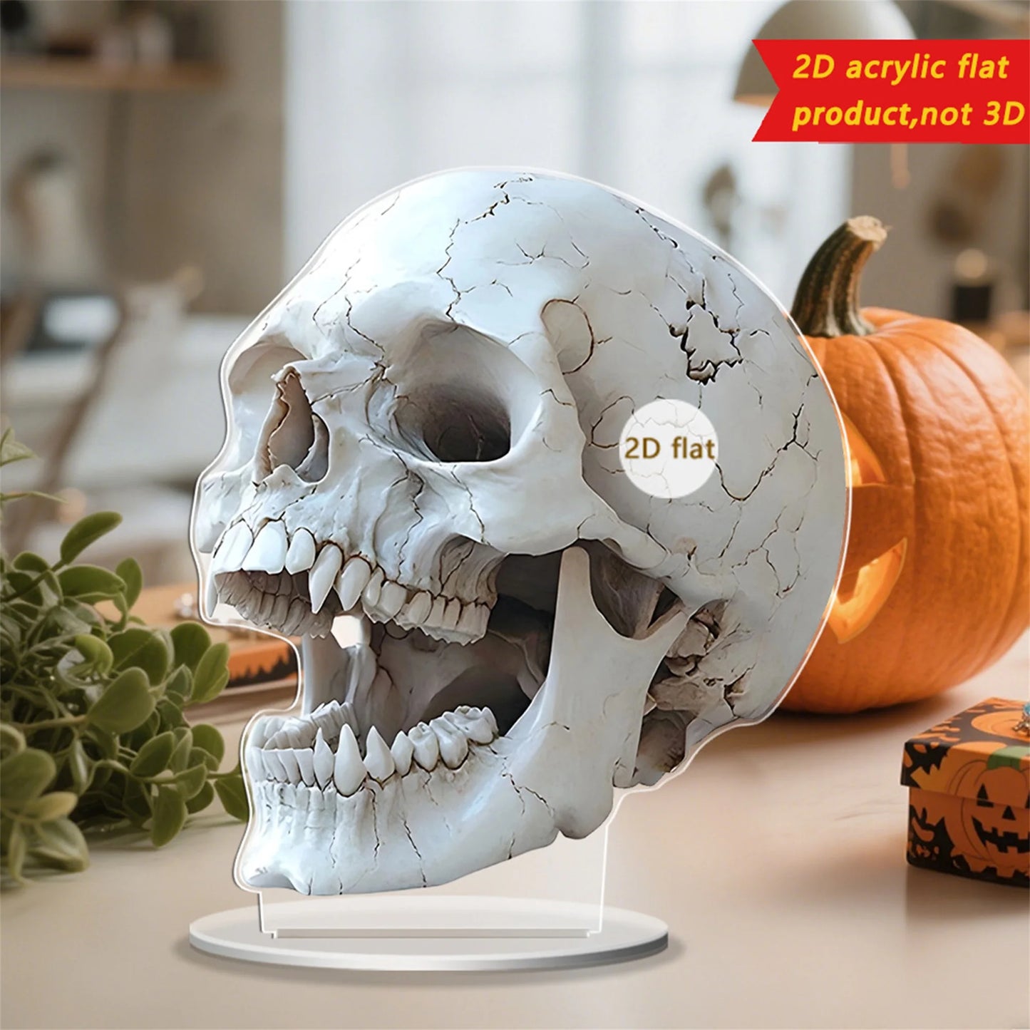 Guangdong Spooky Halloween Skull Acrylic Decor Set Of 3