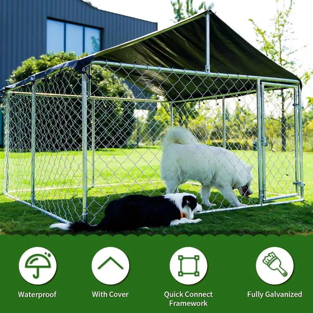 MKDKK Outdoor Heavy Duty Dog Playpen Kennel With Secure Lock