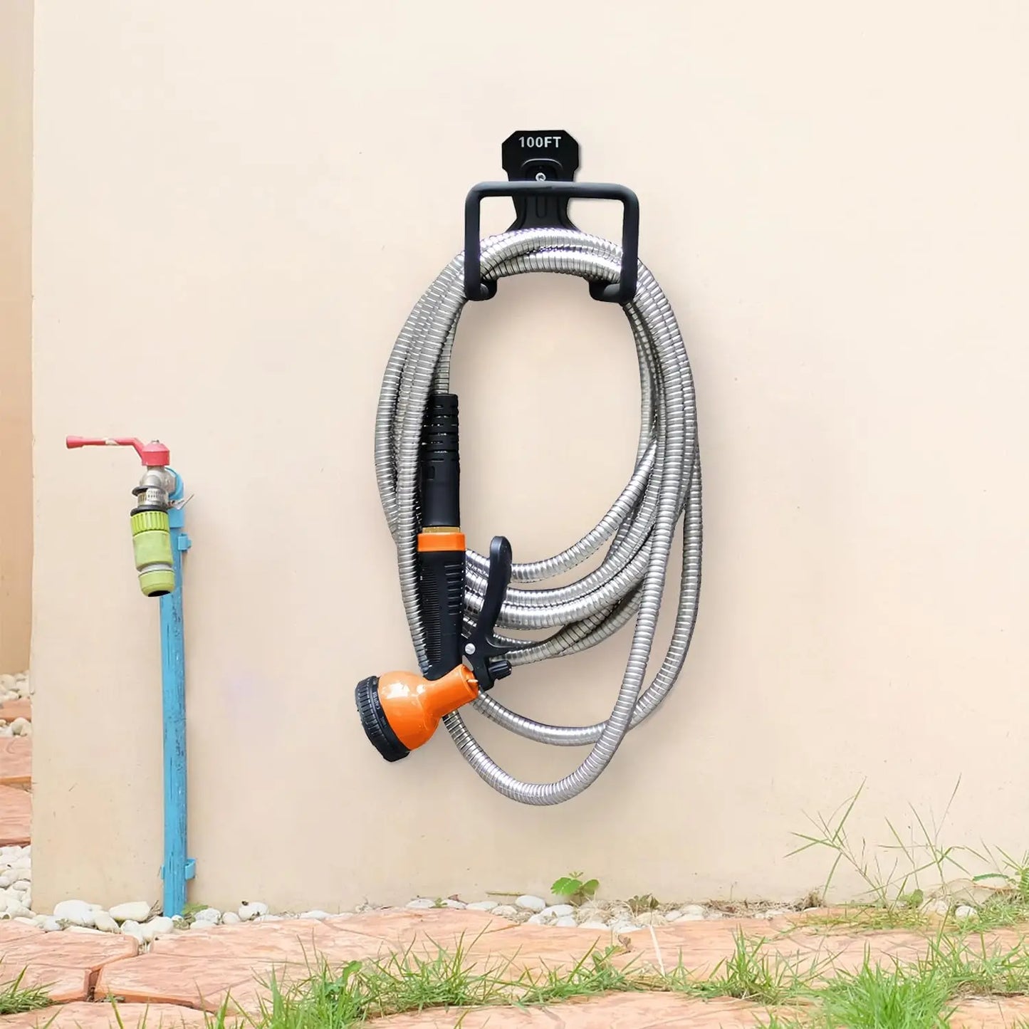 Stainless Steel Garden Hose With Adjustable Spray Nozzle