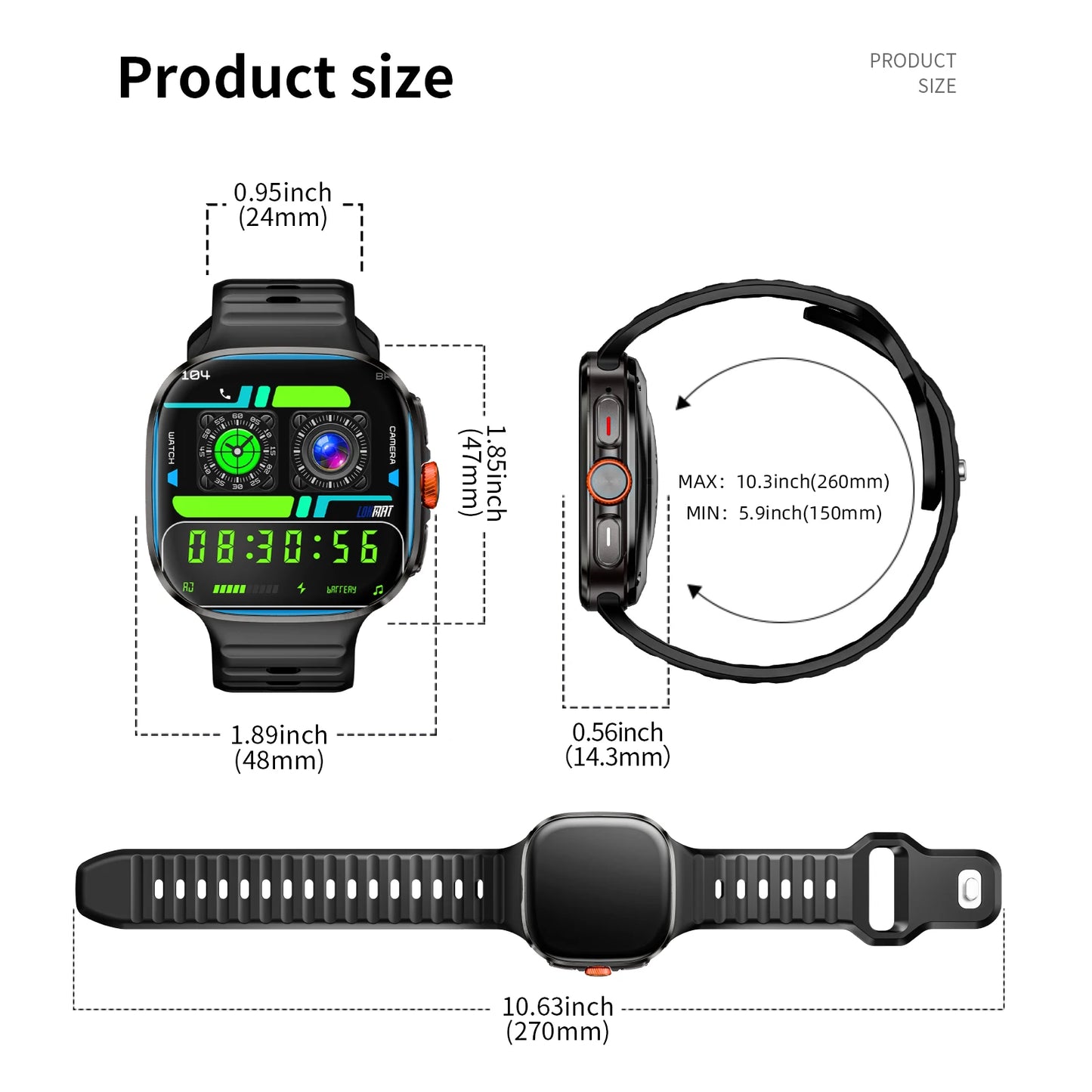 LOKMAT Appllp 6 Max Android Smartwatch With AMOLED Screen