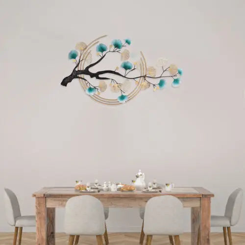 3D Ginkgo Leaf Metal Wall Art for Home Decoration