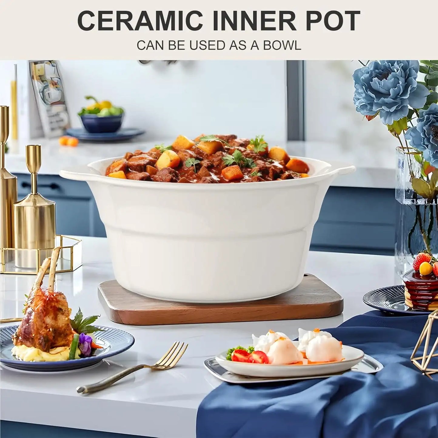 Iosn Programmable Slow Cooker With Auto Warm Setting