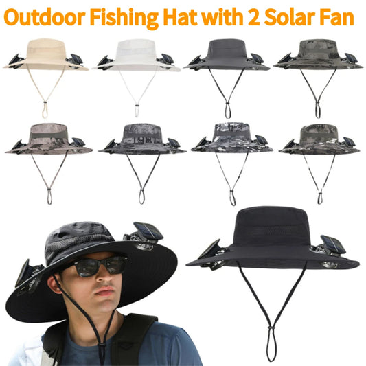 Alloet Solar Fan Hat For Outdoor Fishing And Camping