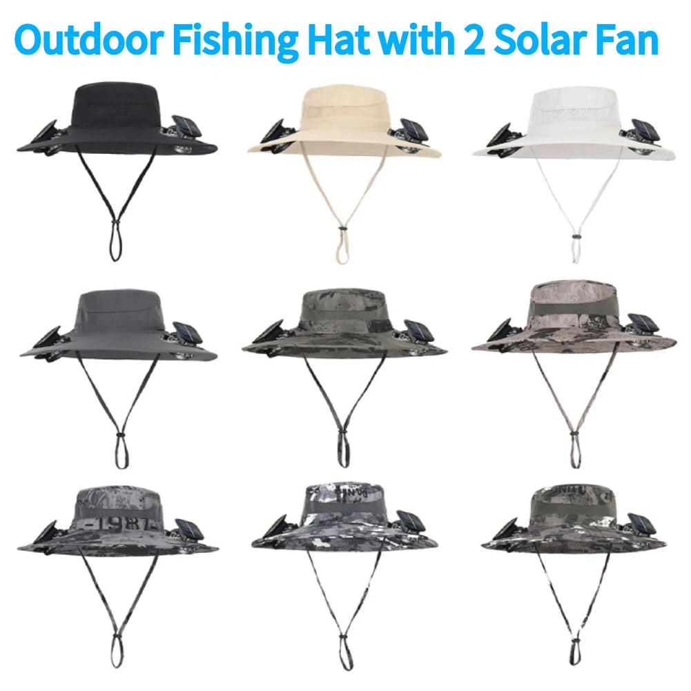 Alloet Solar Fan Hat For Outdoor Fishing And Camping