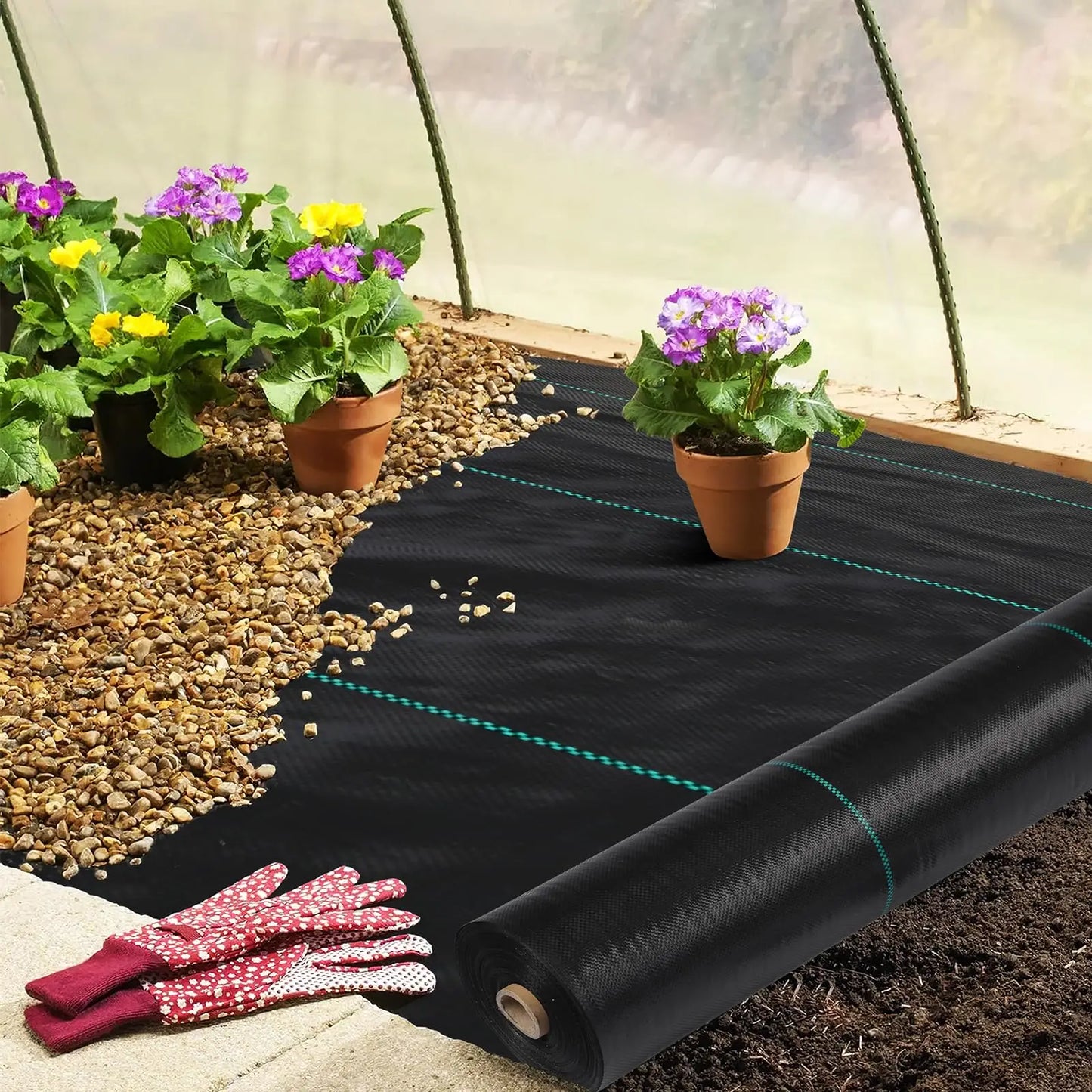 HiMISSH Weed Barrier Landscape Fabric Heavy Duty Woven Cloth