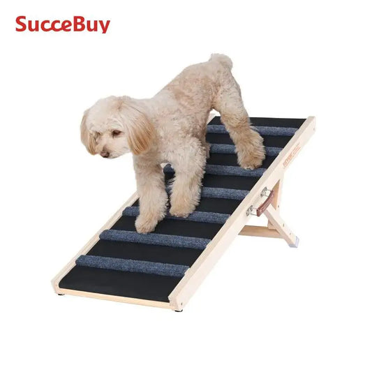 SucceBuy Dog Ramp Folding Anti Slip Adjustable Stairs