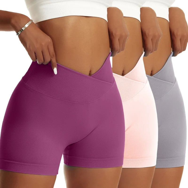 OVESPORTCN Women Yoga Shorts High Waist Breathable Fit